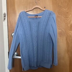 Talbots Light Blue Cable Knit Sweater